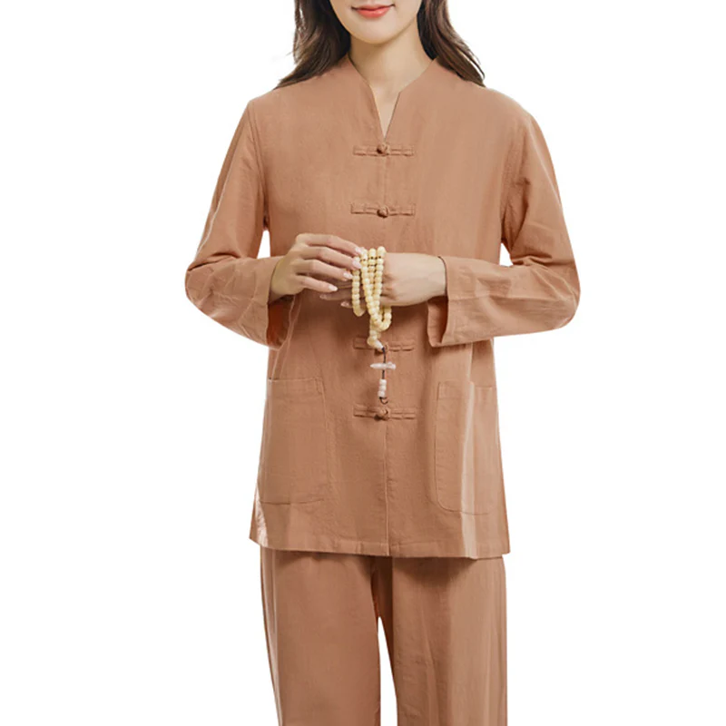 Buddha Stones Spirituale Zen Pratica Yoga Meditazione Preghiera Uniforme Cotone Lino Abbigliamento Donna Set - Image 15