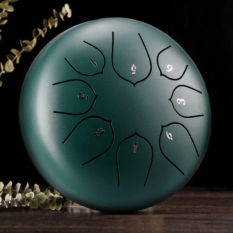 Buddha Stones Steel Tongue Drum Sound Healing Meditazione Lotus Pattern Drum Kit 8 Note Strumento a percussione da 6 pollici - Image 15