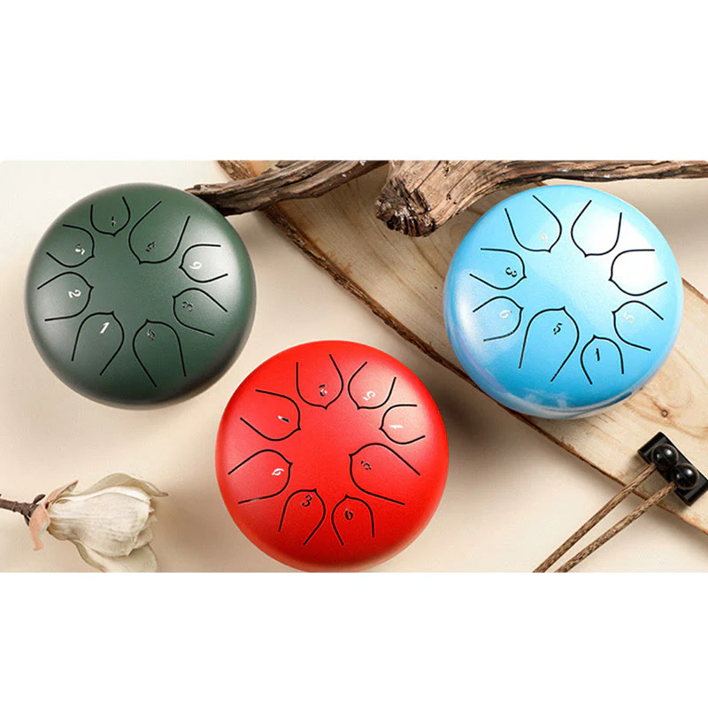 Buddha Stones Steel Tongue Drum Sound Healing Meditazione Lotus Pattern Drum Kit 8 Note Strumento a percussione da 6 pollici - Image 22