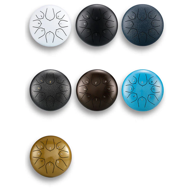 Buddha Stones Steel Tongue Drum Sound Healing Meditazione Lotus Pattern Drum Kit 8 Note Strumento a percussione da 6 pollici - Image 23