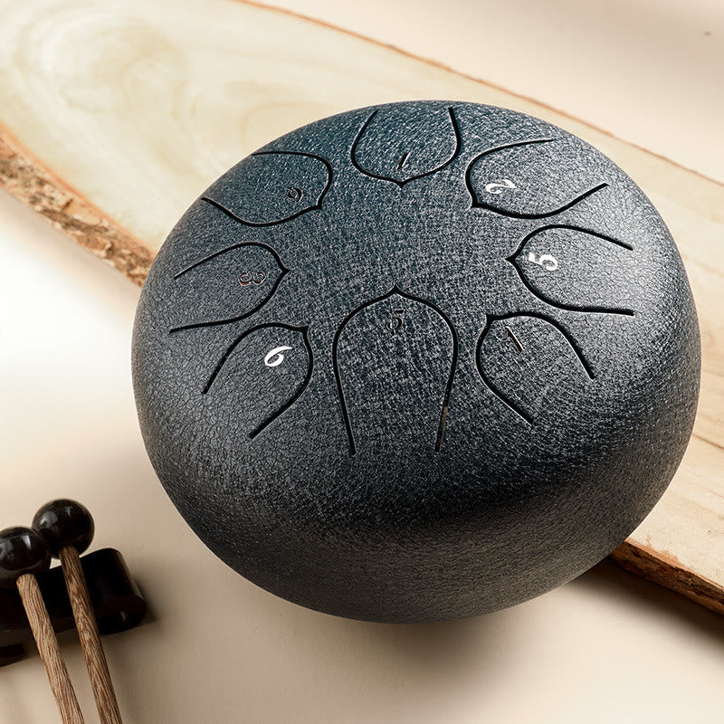 Buddha Stones Steel Tongue Drum Sound Healing Meditazione Lotus Pattern Drum Kit 8 Note Strumento a percussione da 6 pollici - Image 9