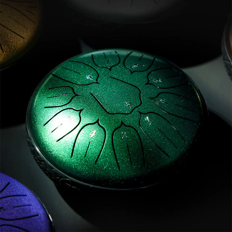 Buddha Stones Steel Tongue Drum Sound Healing Meditazione Yoga Lotus Drum Kit 11 Note 6 Pollici - Image 13