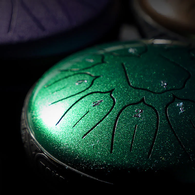 Buddha Stones Steel Tongue Drum Sound Healing Meditazione Yoga Lotus Drum Kit 11 Note 6 Pollici - Image 14
