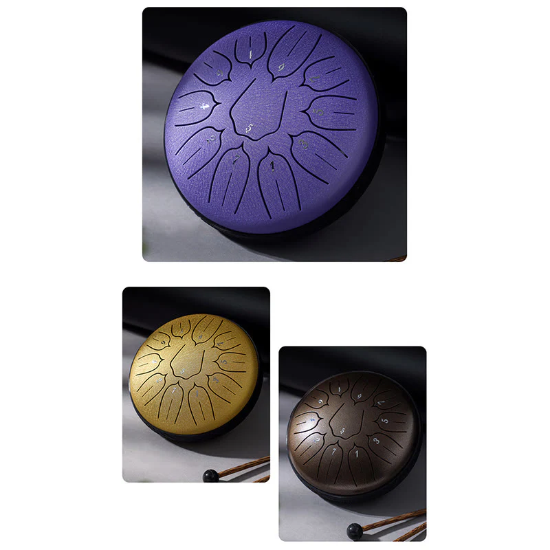 Buddha Stones Steel Tongue Drum Sound Healing Meditazione Yoga Lotus Drum Kit 11 Note 6 Pollici - Image 23