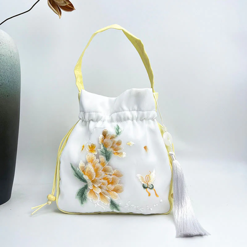 Buddha Stones Suzhou Ricamo Coniglio Loto Epiphyllum Peonia Magnolia Tote Borsa a tracolla Borsa a tracolla Borsa a mano - Image 25