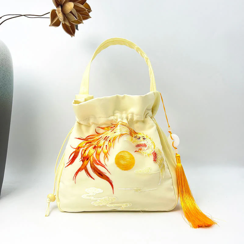 Buddha Stones Suzhou Ricamo Coniglio Loto Epiphyllum Peonia Magnolia Tote Borsa a tracolla Borsa a tracolla Borsa a mano - Image 26