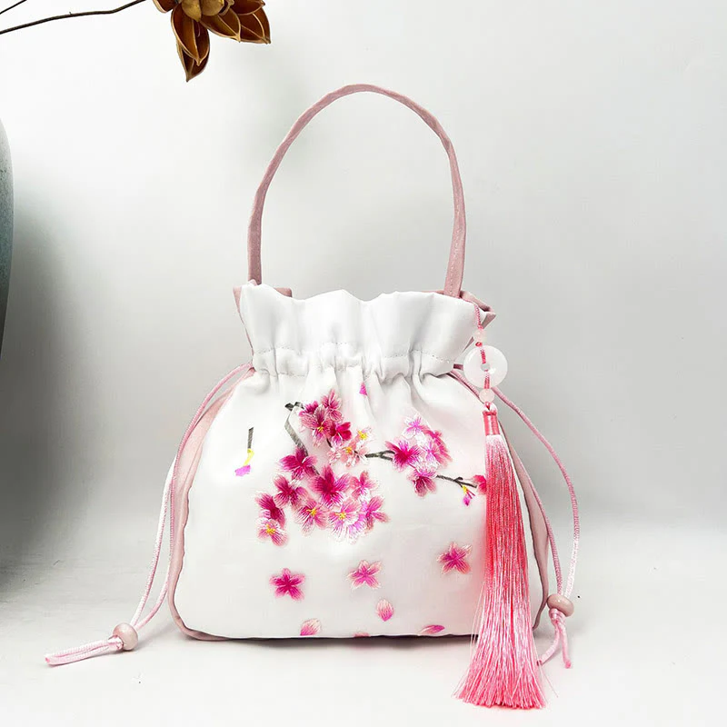 Buddha Stones Suzhou Ricamo Coniglio Loto Epiphyllum Peonia Magnolia Tote Borsa a tracolla Borsa a tracolla Borsa a mano - Image 28
