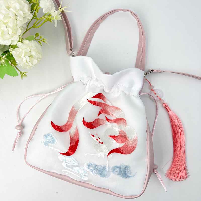 Buddha Stones Suzhou Ricamo Coniglio Loto Epiphyllum Peonia Magnolia Tote Borsa a tracolla Borsa a tracolla Borsa a mano - Image 32