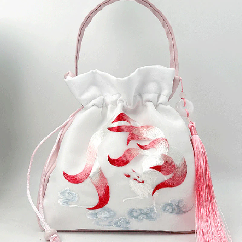 Buddha Stones Suzhou Ricamo Coniglio Loto Epiphyllum Peonia Magnolia Tote Borsa a tracolla Borsa a tracolla Borsa a mano - Image 34