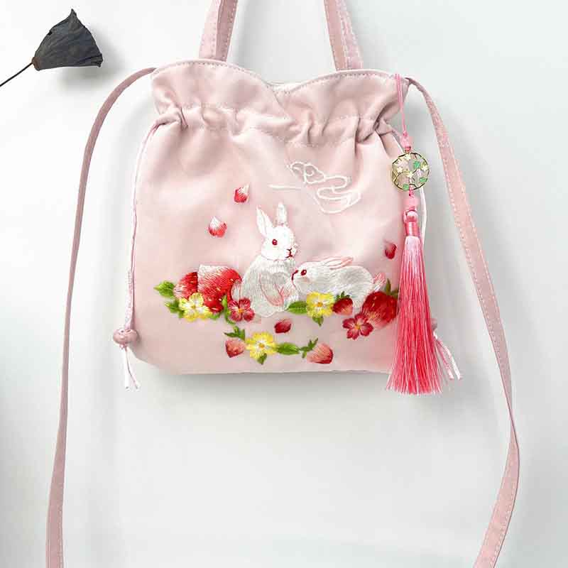 Buddha Stones Suzhou Ricamo Loto Cervo Epiphyllum Peonia Coniglio Cotone Lino Tote Borsa A Tracolla Borsa A Tracolla Borsa A Mano - Image 21