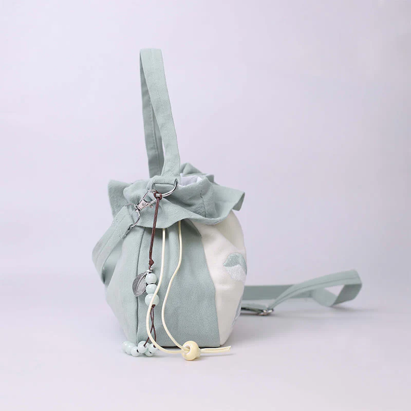 Buddha Stones Suzhou Ricamo Lotus Epiphyllum Magnolia Cotone Lino Tote Borsa A Tracolla Borsa A Mano - Image 5