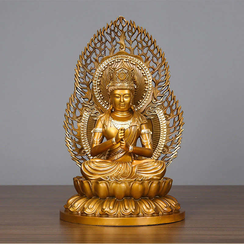 Buddha Stones Tathagata Buddha Figurina Serenità Statua in rame Decorazione per la casa Offerta - Image 13