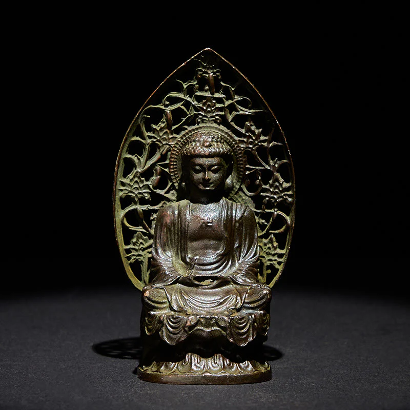 Buddha Stones Tathagata Buddha Statua in lega Zen Decorazione per la casa 9*4,5 cm