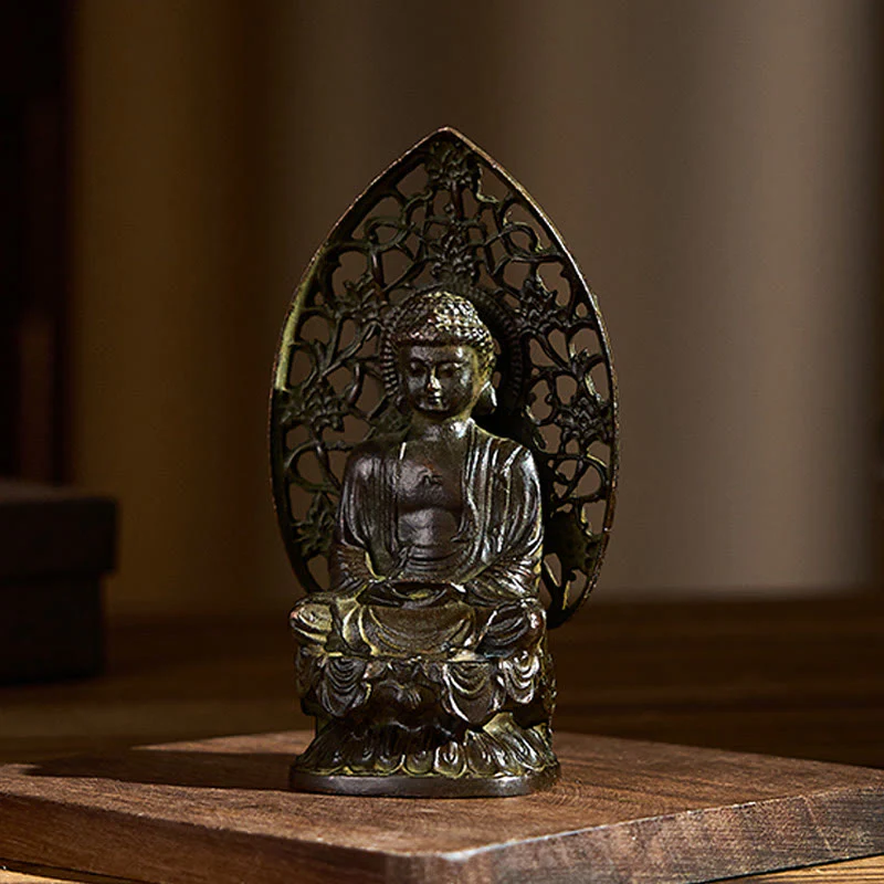 Buddha Stones Tathagata Buddha Statua in lega Zen Decorazione per la casa 9*4,5 cm - Image 3
