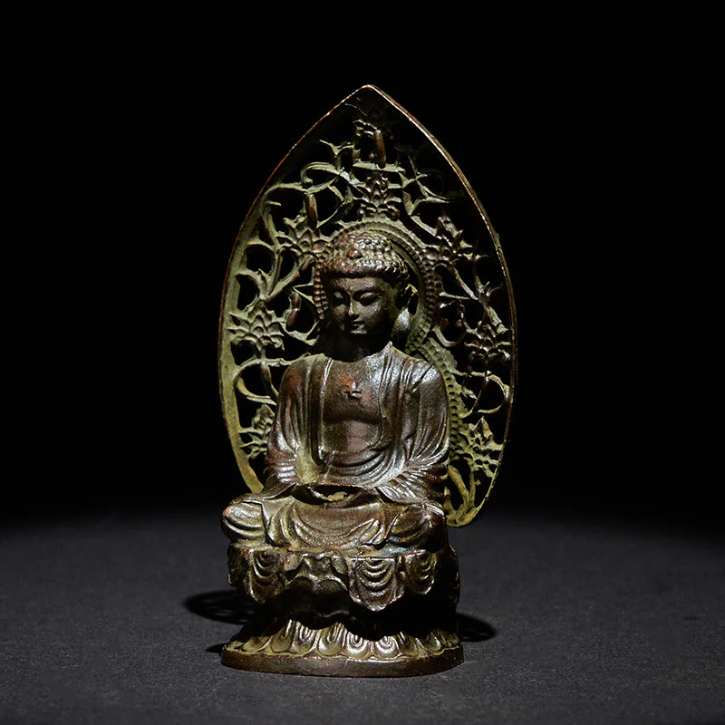 Buddha Stones Tathagata Buddha Statua in lega Zen Decorazione per la casa 9*4,5 cm - Image 4