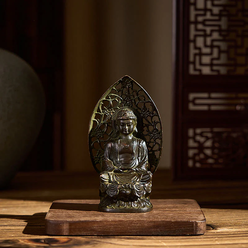 Buddha Stones Tathagata Buddha Statua in lega Zen Decorazione per la casa 9*4,5 cm - Image 6