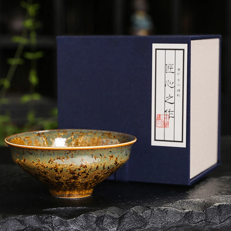 Buddha Stones Tazza da tè in ceramica marrone colorata Tazza da tè Kung Fu Ciotola - Image 30