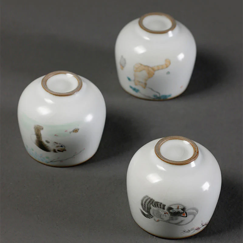 Buddha Stones Tazza da tè Kung Fu con rami di gatto carini e scatola regalo - Image 12