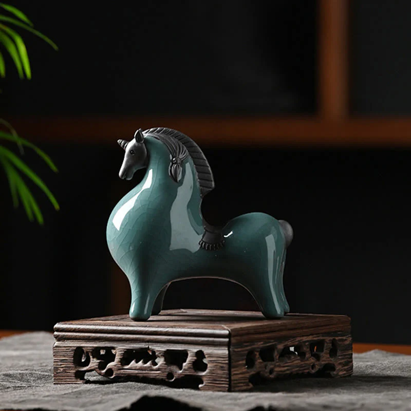 Buddha Stones Testa Giù Su Cavallo Ceramica Successo Libertà Decorazione della casa - Image 5