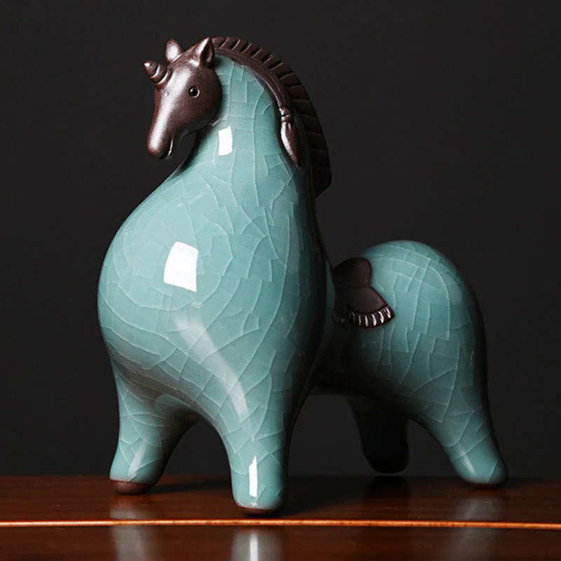 Buddha Stones Testa Giù Su Cavallo Ceramica Successo Libertà Decorazione della casa - Image 9