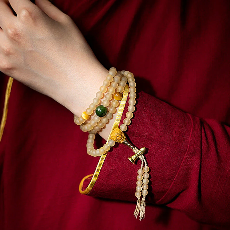 Buddha Stones Tibet 108 Mala Beads Zodiaco cinese Buddha natale Corno di pecora naturale Bracciale della ricchezza - Image 20