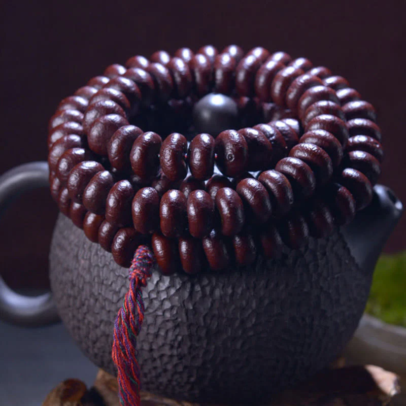 Buddha Stones Tibet naturale 108 Mala Beads Purple Bodhi Seed Bracciale della ricchezza - Image 2
