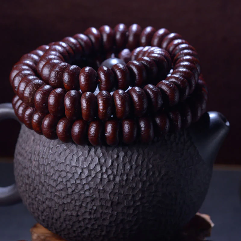 Buddha Stones Tibet naturale 108 Mala Beads Purple Bodhi Seed Bracciale della ricchezza - Image 3