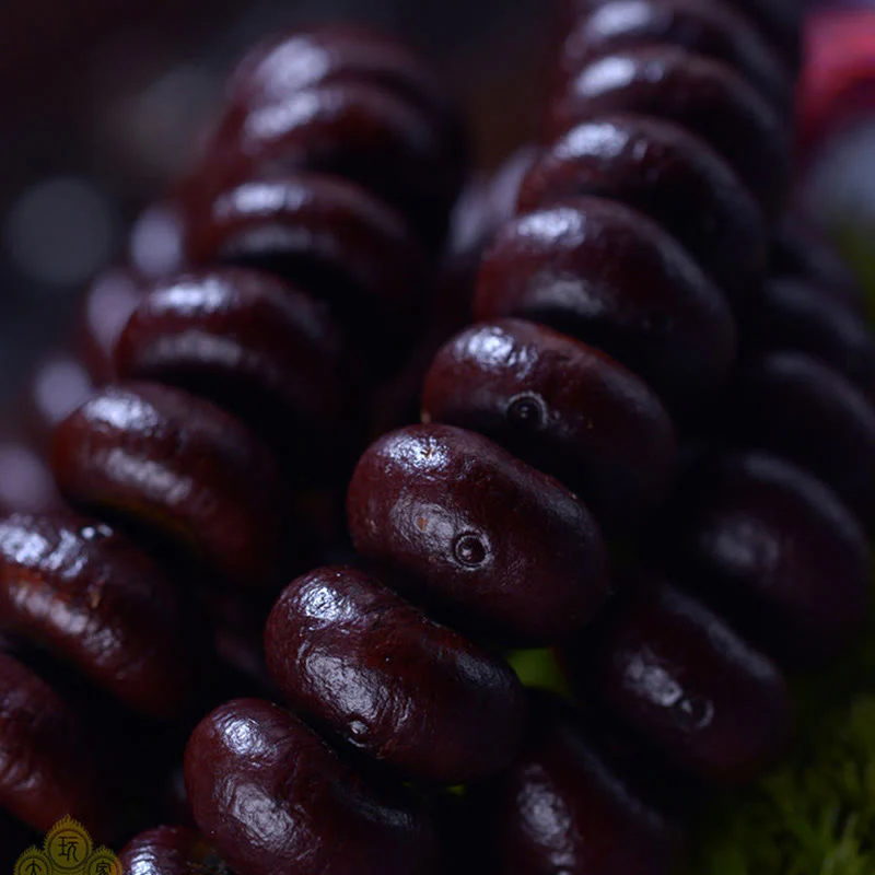 Buddha Stones Tibet naturale 108 Mala Beads Purple Bodhi Seed Bracciale della ricchezza - Image 4