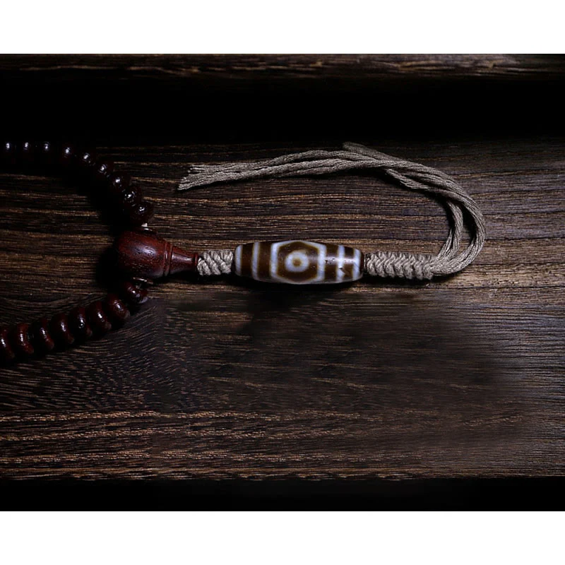 Buddha Stones Tibet naturale 108 Mala Beads Viola Bodhi Seed Three-eyed Dzi Bead Rame Dorje Harmony Bracciale - Image 13