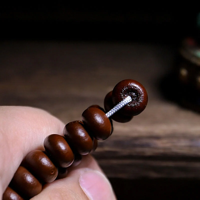 Buddha Stones Tibet naturale 108 Mala Beads Viola Bodhi Seed Three-eyed Dzi Bead Rame Dorje Harmony Bracciale - Image 15