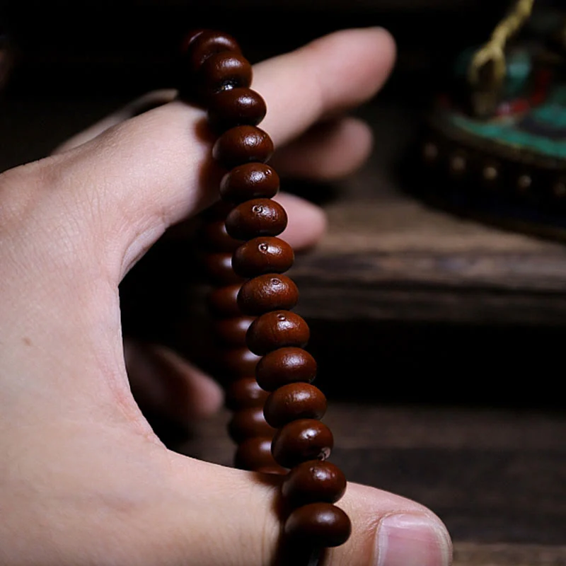 Buddha Stones Tibet naturale 108 Mala Beads Viola Bodhi Seed Three-eyed Dzi Bead Rame Dorje Harmony Bracciale - Image 16