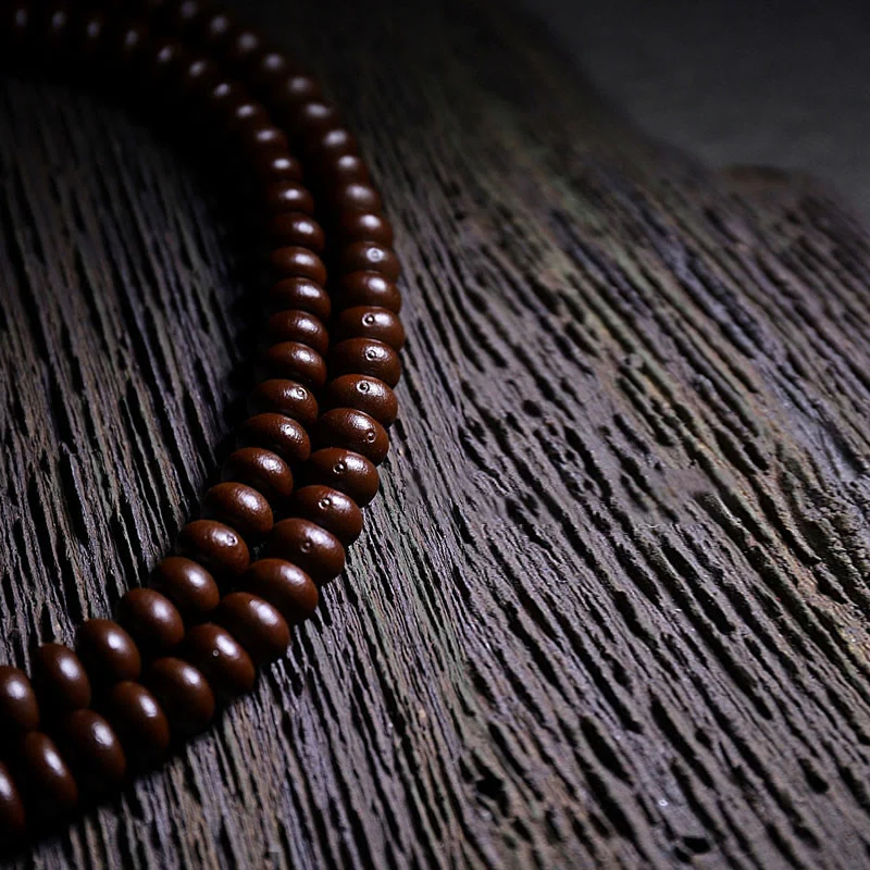 Buddha Stones Tibet naturale 108 Mala Beads Viola Bodhi Seed Three-eyed Dzi Bead Rame Dorje Harmony Bracciale - Image 8