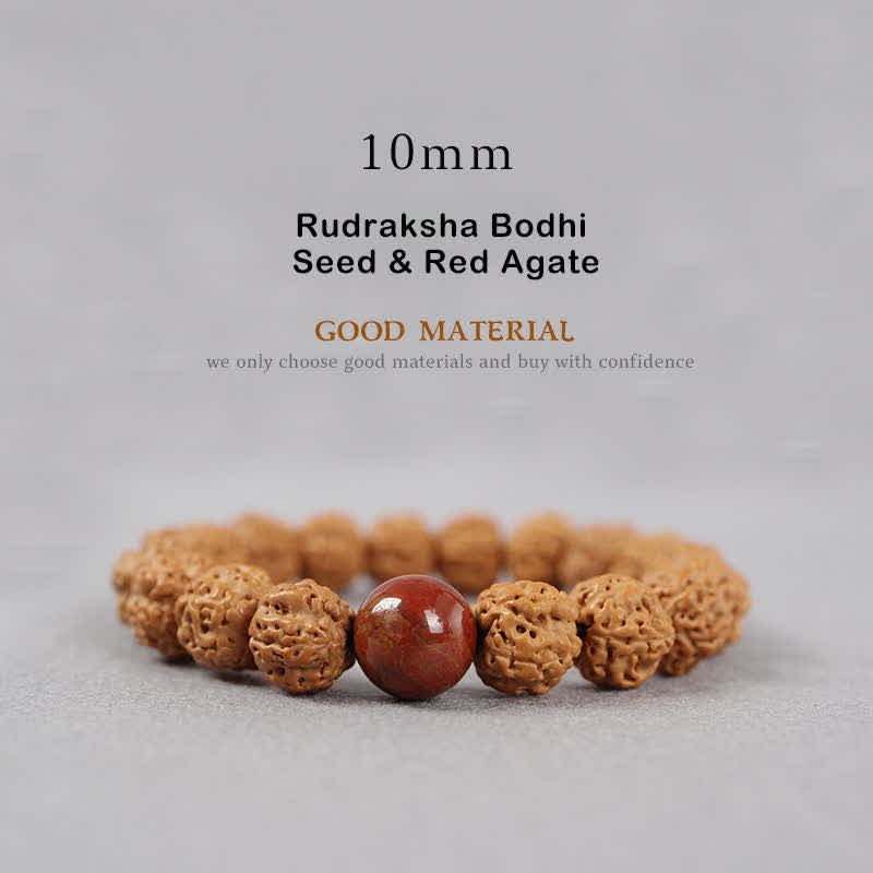 Buddha Stones Tibet Rudraksha Bodhi Seed Dzi Bead Ambra Turchese Bracciale della Ricchezza - Image 15