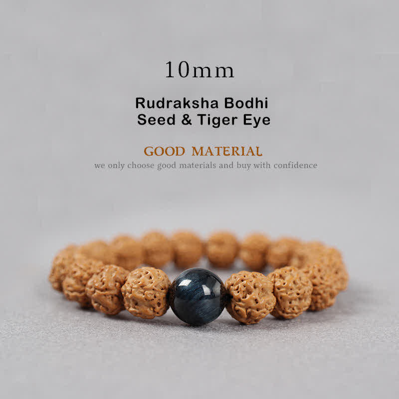 Buddha Stones Tibet Rudraksha Bodhi Seed Dzi Bead Ambra Turchese Bracciale della Ricchezza - Image 16