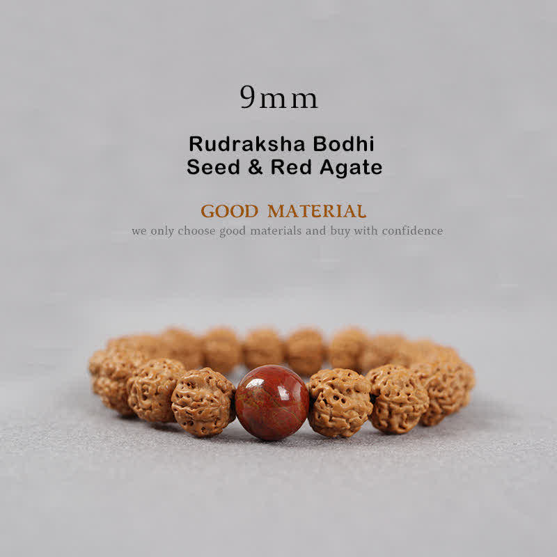 Buddha Stones Tibet Rudraksha Bodhi Seed Dzi Bead Ambra Turchese Bracciale della Ricchezza - Image 9