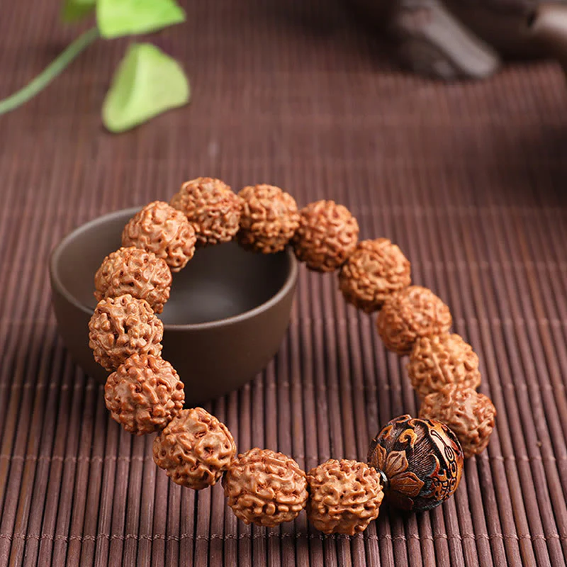 Buddha Stones Tibet Rudraksha Bodhi Seed PiXiu Moneta di rame Braccialetto della fortuna - Image 3