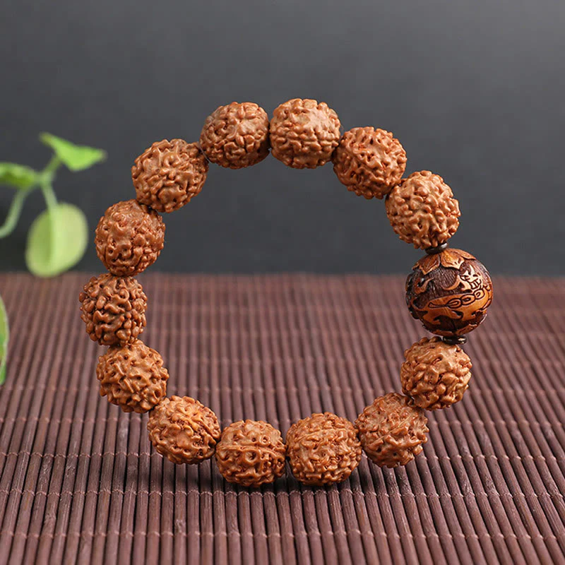 Buddha Stones Tibet Rudraksha Bodhi Seed PiXiu Moneta di rame Braccialetto della fortuna - Image 8