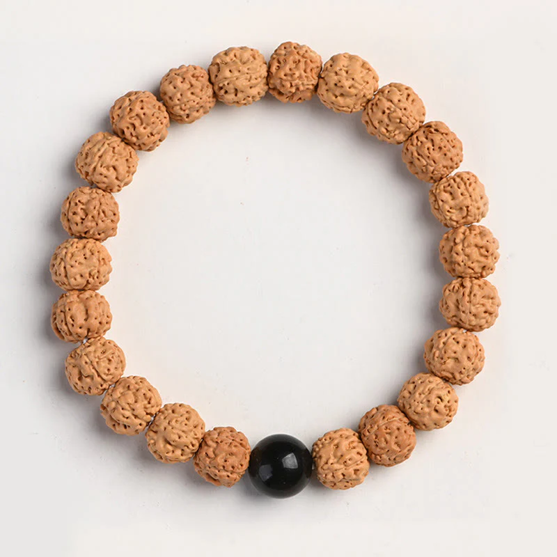 Buddha Stones Tibet Rudraksha Bodhi Seme Ricchezza Auspicio Bracciale - Image 15