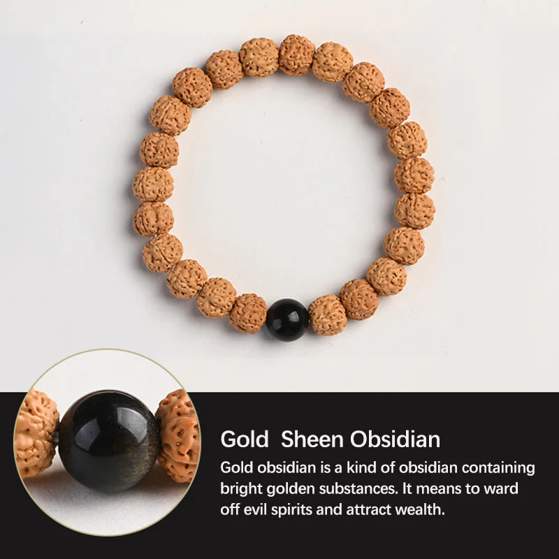 Buddha Stones Tibet Rudraksha Bodhi Seme Ricchezza Auspicio Bracciale - Image 16
