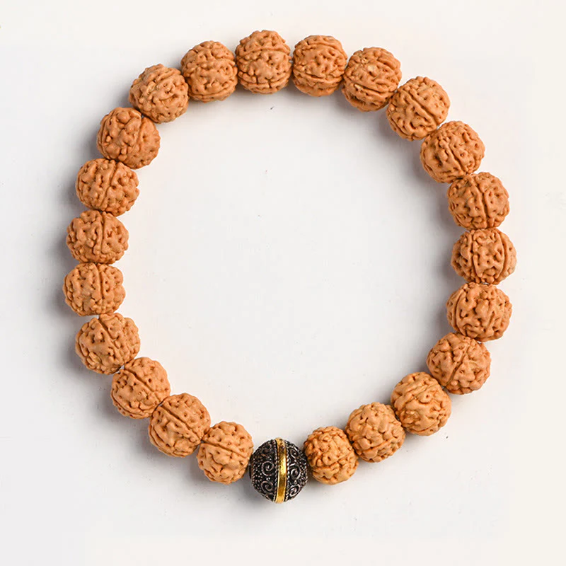 Buddha Stones Tibet Rudraksha Bodhi Seme Ricchezza Auspicio Bracciale - Image 2