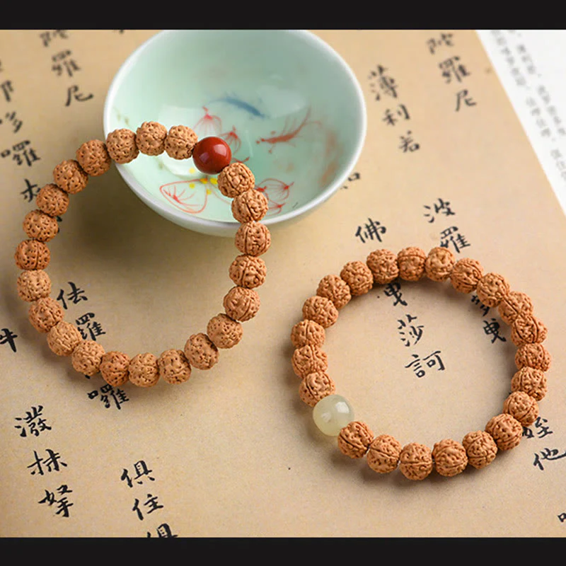 Buddha Stones Tibet Rudraksha Bodhi Seme Ricchezza Auspicio Bracciale - Image 32