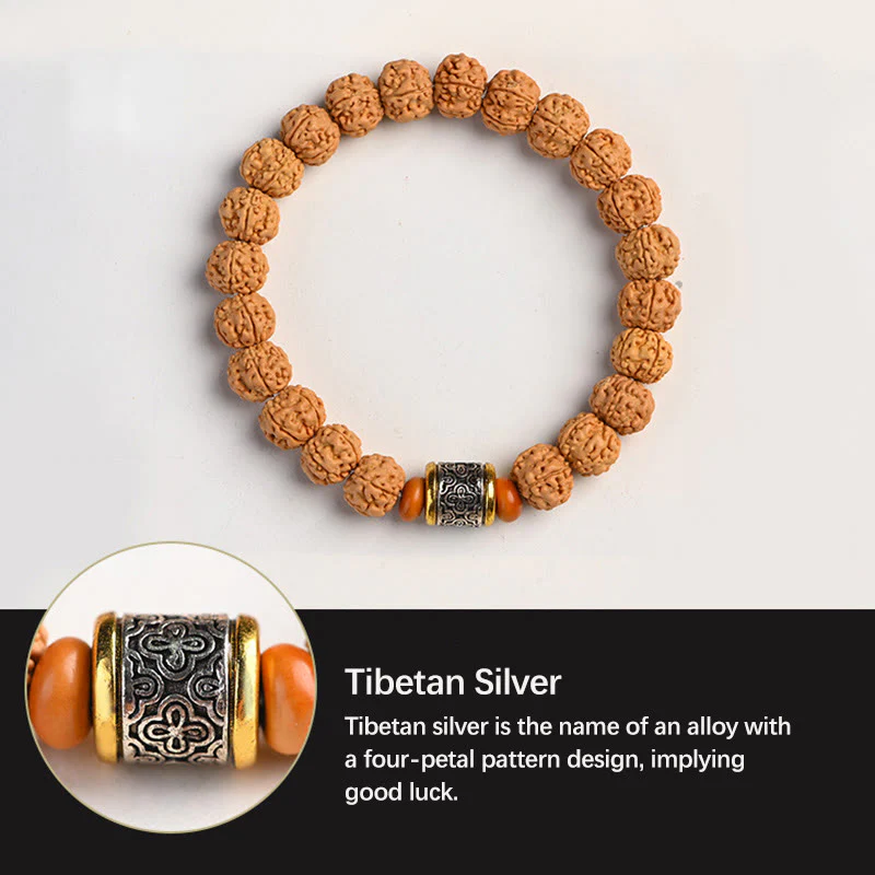 Buddha Stones Tibet Rudraksha Bodhi Seme Ricchezza Auspicio Bracciale - Image 7