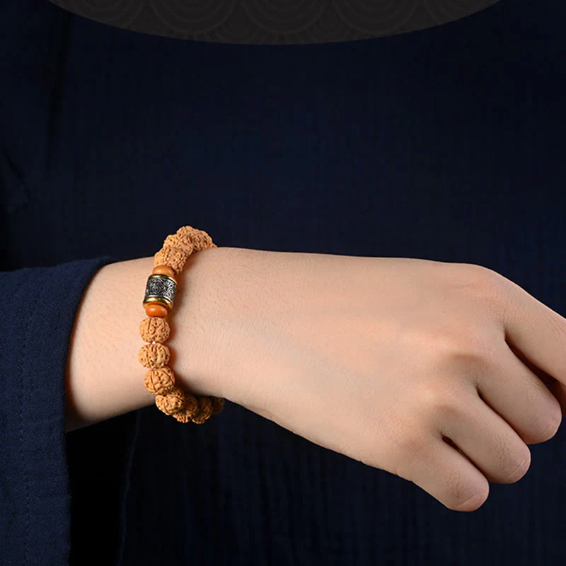 Buddha Stones Tibet Rudraksha Bodhi Seme Ricchezza Auspicio Bracciale - Image 8