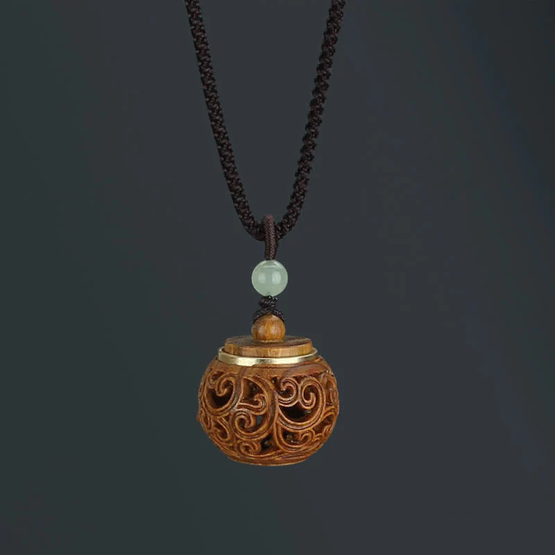 Buddha Stones Tibet Sandalo verde Palissandro Om Mani Padme Hum Loto Collana pendente rilassante positivo - Image 17