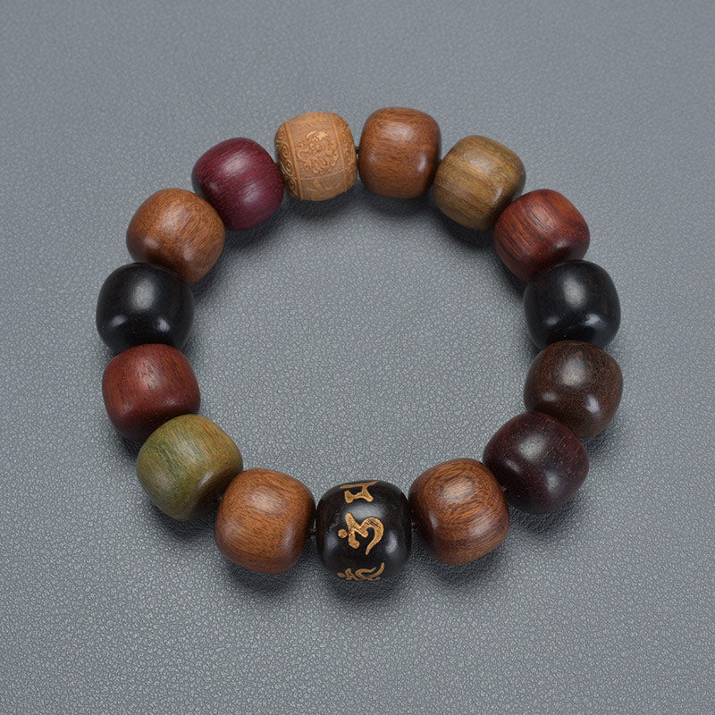 Buddha Stones Tibet Vari Legni Om Mani Padme Hum Braccialetto della Purezza - Image 7