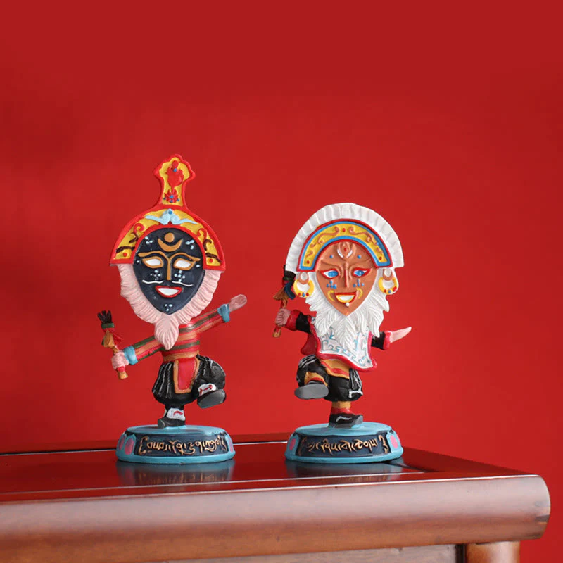 Buddha Stones Tibetan Opera Maschera Viso Marionetta Casa Ufficio Auto Decorazione Ornamento