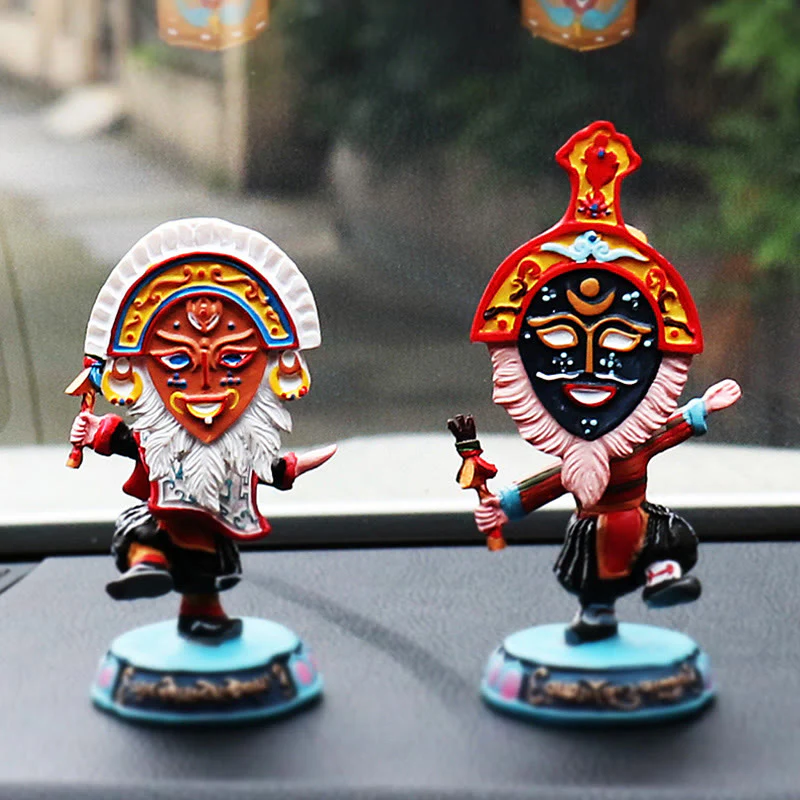 Buddha Stones Tibetan Opera Maschera Viso Marionetta Casa Ufficio Auto Decorazione Ornamento - Image 2