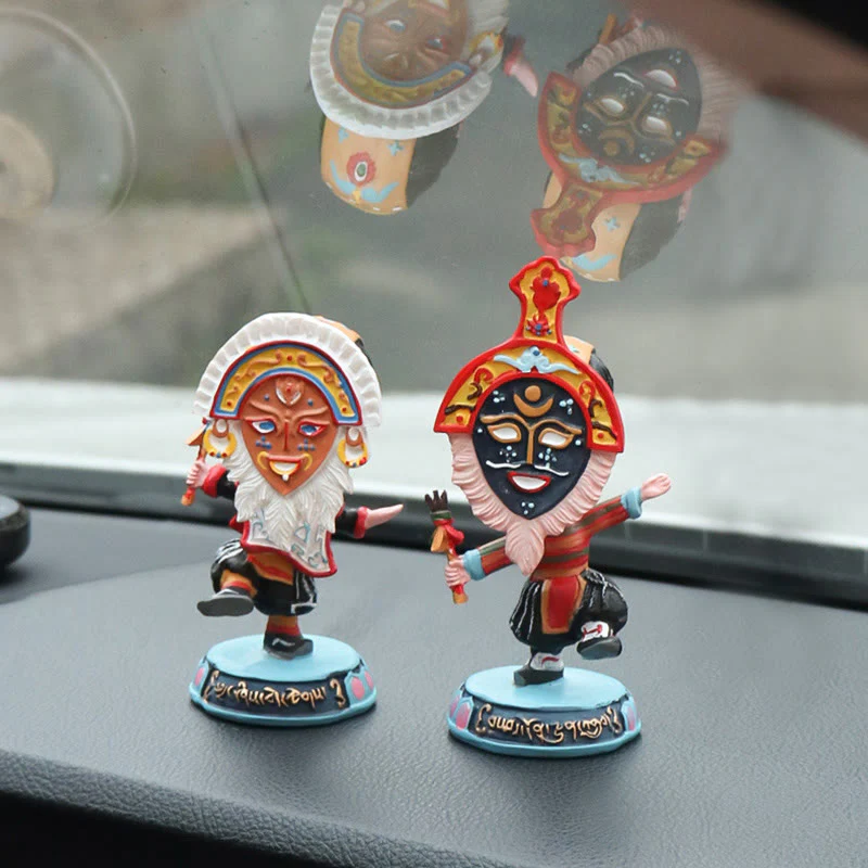 Buddha Stones Tibetan Opera Maschera Viso Marionetta Casa Ufficio Auto Decorazione Ornamento - Image 5