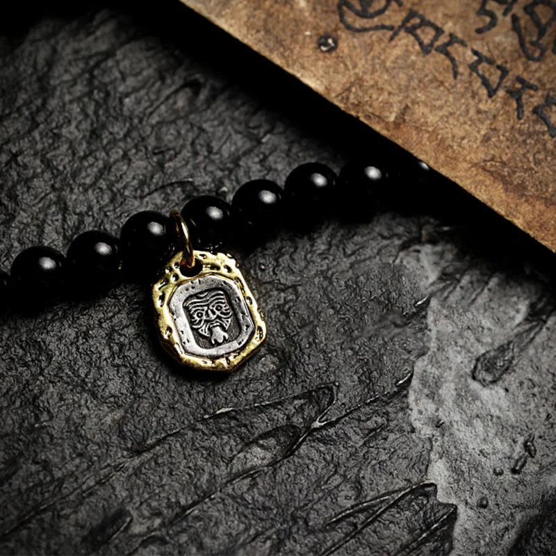 Buddha Stones Tibetano 108 Perle Mala Onice Nero Perle Occhio di Tigre Nove Palazzi Braccialetto di Protezione Bagua - Image 3