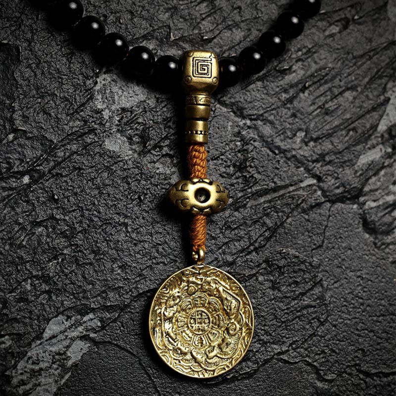 Buddha Stones Tibetano 108 Perle Mala Onice Nero Perle Occhio di Tigre Nove Palazzi Braccialetto di Protezione Bagua - Image 7